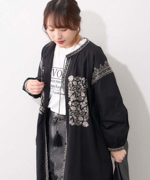 Remind me and forever（リマインドミーアンドフォーエバー）の「【India series】【nane】刺繍前開きワンピース（ワンピース・レディース・ブラック/アイボリー・FREE）」の19枚目の写真