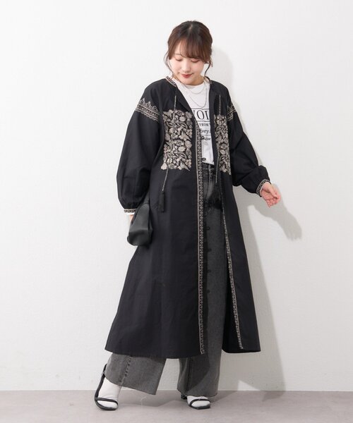 Remind me and forever（リマインドミーアンドフォーエバー）の「【India series】【nane】刺繍前開きワンピース（ワンピース・レディース・ブラック/アイボリー・FREE）」の14枚目の写真