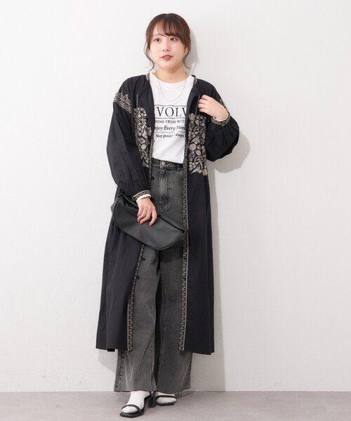 Remind me and forever（リマインドミーアンドフォーエバー）の「【India series】【nane】刺繍前開きワンピース（ワンピース・レディース・ブラック/アイボリー・FREE）」の13枚目の写真