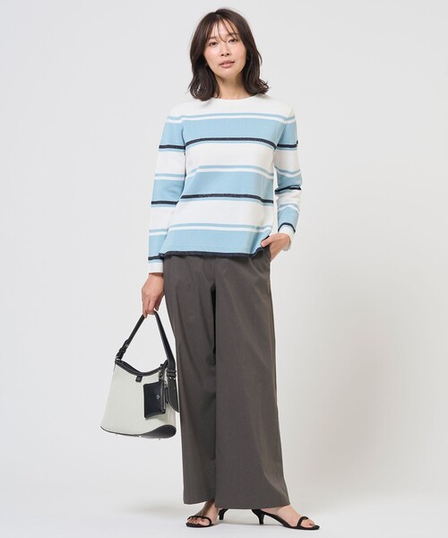 J.PRESS（ジェイプレス）の「【WEB限定・人気素材・セットアップ対応】セルロースリネンストレッチ ワイドストレート パンツ（その他パンツ・レディース・ライトグレー系/ベージュ系/ローズ系/グレー系/ネイビー系・7/9/11/13）」の14枚目の写真
