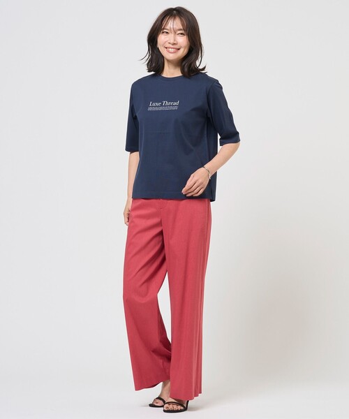 J.PRESS（ジェイプレス）の「【WEB限定・人気素材・セットアップ対応】セルロースリネンストレッチ ワイドストレート パンツ（その他パンツ・レディース・ライトグレー系/ベージュ系/ローズ系/グレー系/ネイビー系・7/9/11/13）」の18枚目の写真