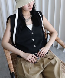 YENNA | 【 2026 SS 新作 】ストラクチャードスリーブニットベスト(ベスト)