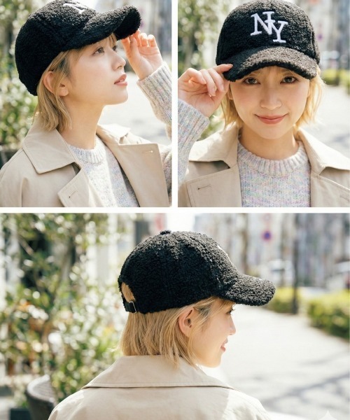 VIBGYOR（ヴィブジョー）の「【IZU】 NYロゴボアフリースキャップ（キャップ・レディース・アイボリー/ブラック・FREE）」の11枚目の写真