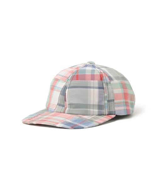 BEAMS PLUS（ビームスプラス）の「6 Panel Regimental Strap Madras PW（キャップ・メンズ・ネイビー/ピンク/ブラウン・ONE SIZE）」の3枚目の写真