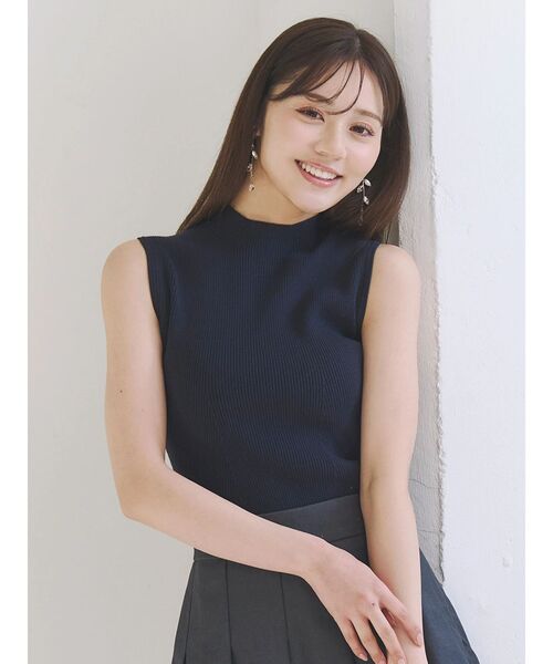 MERCURYDUO(マーキュリーデュオ)の「ノースリーブニット(ニット/セーター・レディース・ライム/ネイビー/オフホワイト/ブラック/ライトブルー・FREE)」の10枚目の写真