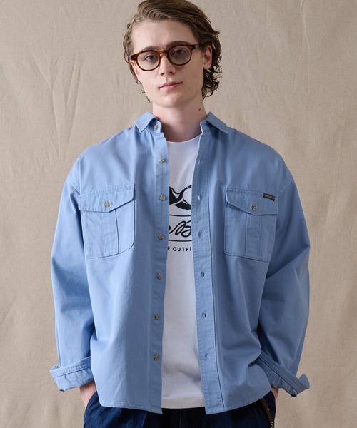 Eddie Bauer(エディーバウアー)の「ライト ツイル 長袖ワークシャツ(シャツ/ブラウス・メンズ・ブルー/ダークネイビー/ダークベージュ・XXL/XL/L/M/S)」の2枚目の写真