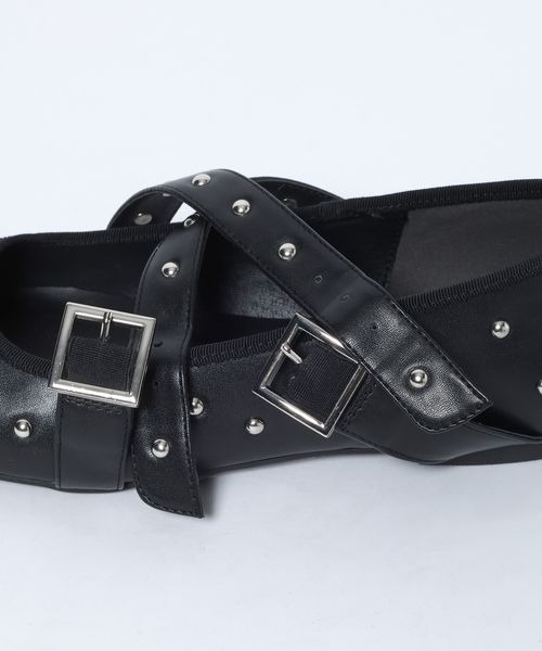 JEANASIS（ジーナシス）の「スタッズメリージェーン/645736（ドレスシューズ・レディース・ブラック系その他/ホワイト系その他・MEDIUM/LARGE）」の6枚目の写真