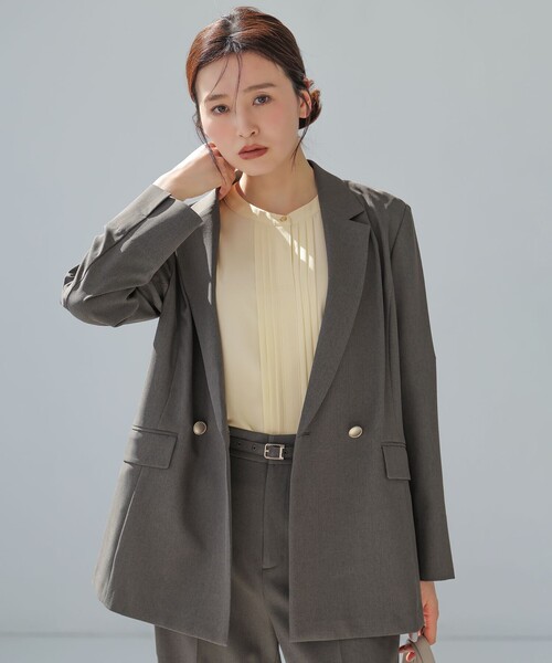 ANY SIS(エニィスィス)の「【CLASSY./BAILA/CanCam掲載】スマートビューティストレッチテーラード ジャケット(テーラードジャケット・レディース・ネイビー系/ライトグレー系/黄土色系/ライトグレー系6/グレー系6・X-LARGE)」の3枚目の写真