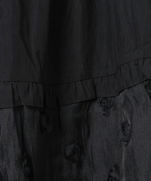 3.3 Field Trip （3.3フィールドトリップ）の「3.3 Field Trip／シアーヘムティアードロングスカート（スカート・レディース・ブラック/ホワイト・FREE）」の13枚目の写真