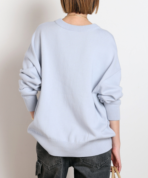 EVERYDAY I LIKE.（エヴリディアイライク）の「*ベーシックニット（ニット/セーター・レディース・ベージュ/ネイビー/グレー/サックスブルー・FREE）」の6枚目の写真