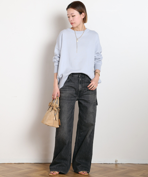 EVERYDAY I LIKE.（エヴリディアイライク）の「*ベーシックニット（ニット/セーター・レディース・ベージュ/ネイビー/グレー/サックスブルー・FREE）」の7枚目の写真