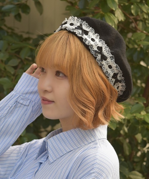 axes femme（アクシーズファム）の「はしごレースリボンベレー（ハット・レディース・ブラック/ベージュ・FREE）」の15枚目の写真