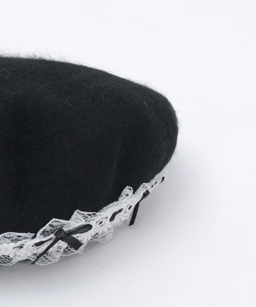 axes femme（アクシーズファム）の「はしごレースリボンベレー（ハット・レディース・ブラック/ベージュ・FREE）」の3枚目の写真