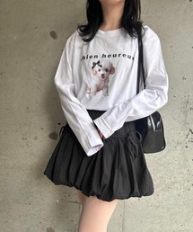 フレンチガーリーリボンドッグロンT／長袖Tシャツ
