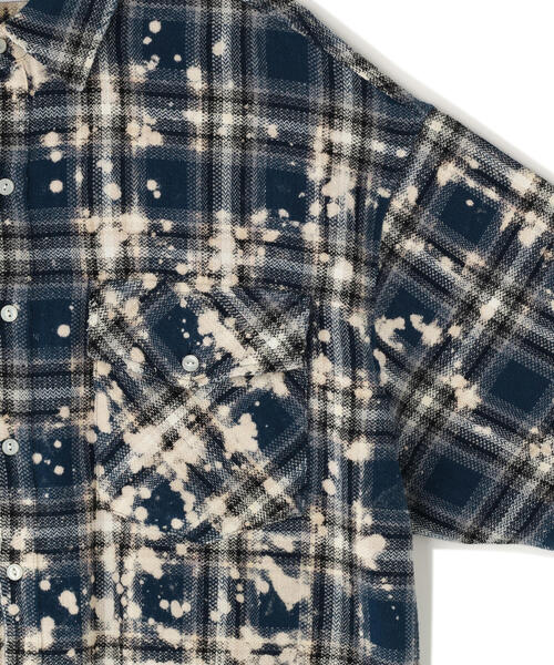 WHITELAND(ホワイトランド)の「WHITELAND/ホワイトランド/BLEACH CHECK SHIRTS(シャツ/ブラウス・メンズ・ネイビー/ブラック・F)」の10枚目の写真