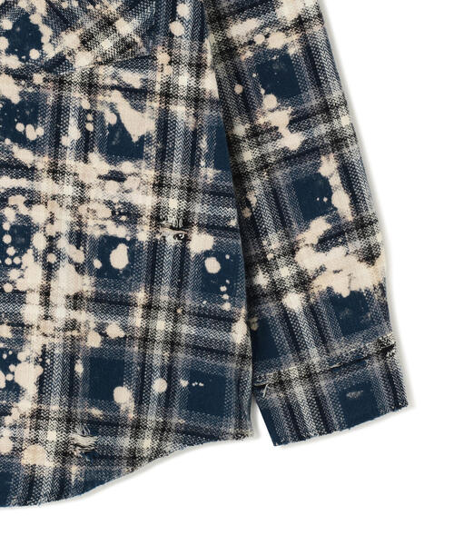 WHITELAND(ホワイトランド)の「WHITELAND/ホワイトランド/BLEACH CHECK SHIRTS(シャツ/ブラウス・メンズ・ネイビー/ブラック・F)」の11枚目の写真