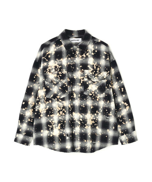 WHITELAND(ホワイトランド)の「WHITELAND/ホワイトランド/BLEACH CHECK SHIRTS(シャツ/ブラウス・メンズ・ネイビー/ブラック・F)」の1枚目の写真