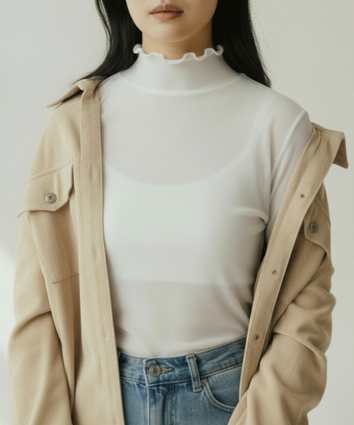United store(ユナイテッドストア)の「シアーハイネックトップ(Tシャツ/カットソー・レディース・ブラック/ホワイト/ライトピンク/ライトブルー・FREE)」の13枚目の写真