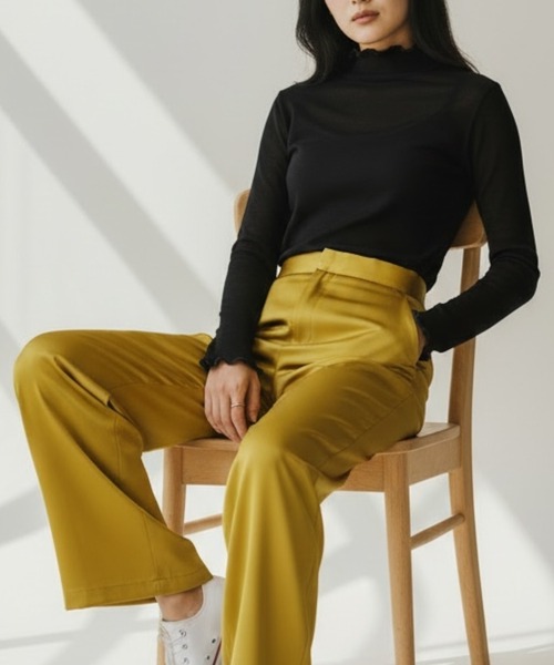 United store(ユナイテッドストア)の「シアーハイネックトップ(Tシャツ/カットソー・レディース・ブラック/ホワイト/ライトピンク/ライトブルー・FREE)」の7枚目の写真