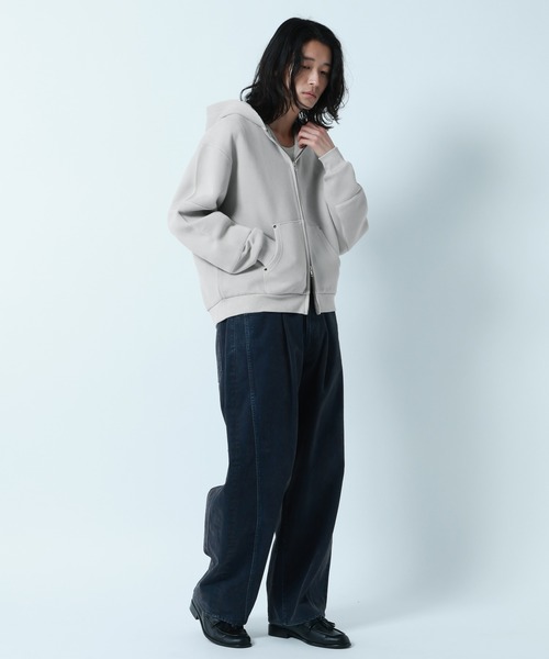 RAGEBLUE(レイジブルー)の「PIGMENT DYE CARDBOARD FABRIC ZIP PARKER / ピグメント加工ダンボールジップパーカー(パーカー・メンズ・グレー系その他/オレンジ系その他3/その他19/グリーン系その他・LARGE/MEDIUM)」の7枚目の写真