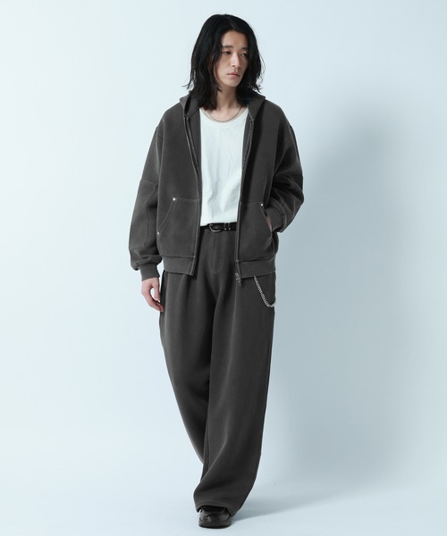 RAGEBLUE(レイジブルー)の「PIGMENT DYE CARDBOARD FABRIC ZIP PARKER / ピグメント加工ダンボールジップパーカー(パーカー・メンズ・グレー系その他/オレンジ系その他3/その他19/グリーン系その他・LARGE/MEDIUM)」の12枚目の写真