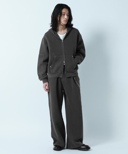 RAGEBLUE(レイジブルー)の「PIGMENT DYE CARDBOARD FABRIC ZIP PARKER / ピグメント加工ダンボールジップパーカー(パーカー・メンズ・グレー系その他/オレンジ系その他3/その他19/グリーン系その他・LARGE/MEDIUM)」の13枚目の写真