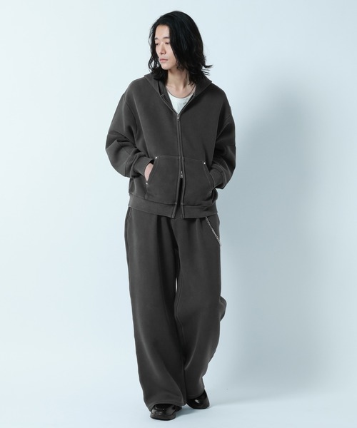 RAGEBLUE(レイジブルー)の「PIGMENT DYE CARDBOARD FABRIC ZIP PARKER / ピグメント加工ダンボールジップパーカー(パーカー・メンズ・グレー系その他/オレンジ系その他3/その他19/グリーン系その他・LARGE/MEDIUM)」の14枚目の写真