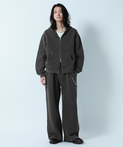 RAGEBLUE(レイジブルー)の「PIGMENT DYE CARDBOARD FABRIC ZIP PARKER / ピグメント加工ダンボールジップパーカー(パーカー・メンズ・グレー系その他/オレンジ系その他3/その他19/グリーン系その他・LARGE/MEDIUM)」の16枚目の写真