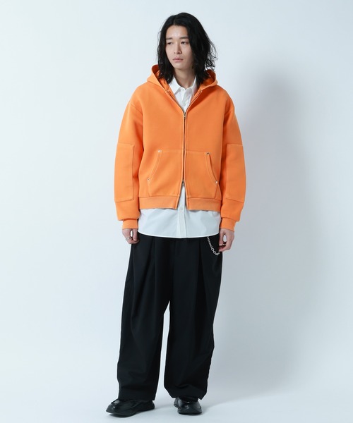 RAGEBLUE(レイジブルー)の「PIGMENT DYE CARDBOARD FABRIC ZIP PARKER / ピグメント加工ダンボールジップパーカー(パーカー・メンズ・グレー系その他/オレンジ系その他3/その他19/グリーン系その他・LARGE/MEDIUM)」の20枚目の写真