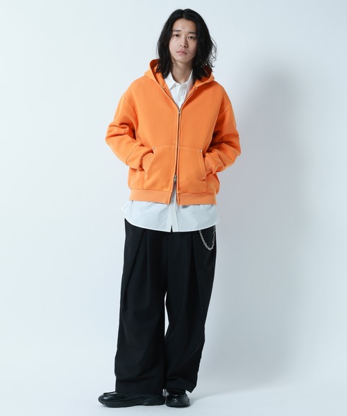 RAGEBLUE(レイジブルー)の「PIGMENT DYE CARDBOARD FABRIC ZIP PARKER / ピグメント加工ダンボールジップパーカー(パーカー・メンズ・グレー系その他/オレンジ系その他3/その他19/グリーン系その他・LARGE/MEDIUM)」の21枚目の写真