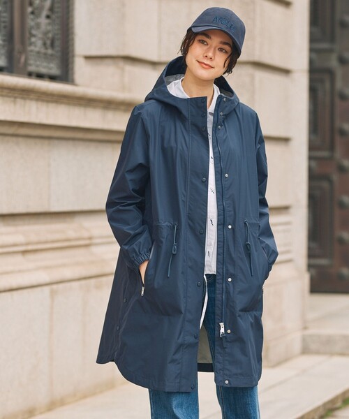 セール】透湿 防水 防風 2.5レイヤー フーデッドロングコート RP