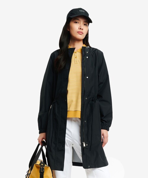 AIGLE（エーグル）の「透湿 防水 防風 2.5レイヤー フーデッドロングコート RP（トレンチコート・レディース・ダークネイビー/ベージュ/ブルー/ブラック・40/36/38/34/44/42）」の9枚目の写真