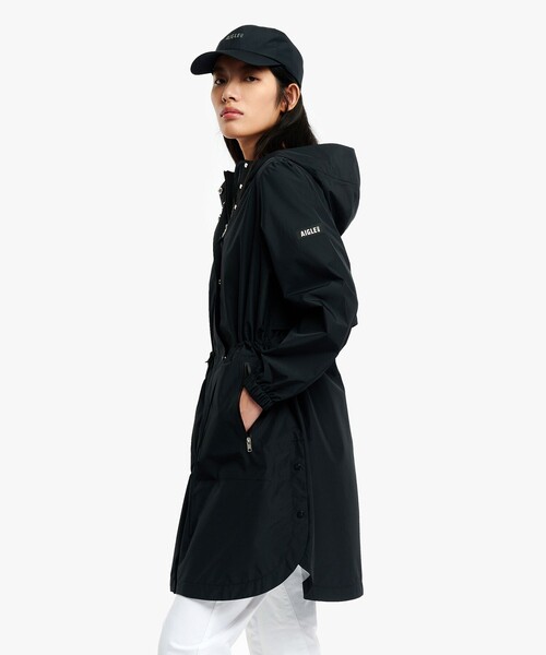 AIGLE（エーグル）の「透湿 防水 防風 2.5レイヤー フーデッドロングコート RP（トレンチコート・レディース・ダークネイビー/ベージュ/ブルー/ブラック・40/36/38/34/44/42）」の10枚目の写真