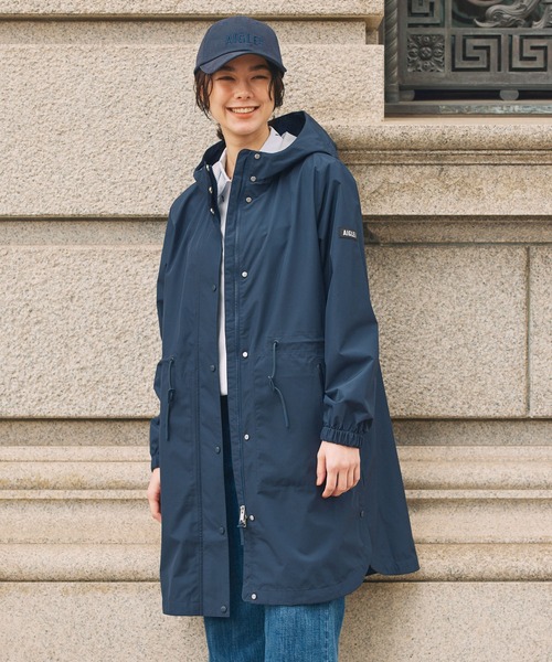 AIGLE（エーグル）の「透湿 防水 防風 2.5レイヤー フーデッドロングコート RP（トレンチコート・レディース・ダークネイビー/ベージュ/ブルー/ブラック・40/36/38/34/44/42）」の4枚目の写真