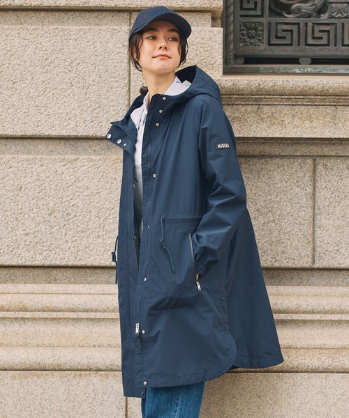 AIGLE（エーグル）の「透湿 防水 防風 2.5レイヤー フーデッドロングコート RP（トレンチコート・レディース・ダークネイビー/ベージュ/ブルー/ブラック・40/36/38/34/44/42）」の19枚目の写真