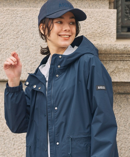 AIGLE（エーグル）の「透湿 防水 防風 2.5レイヤー フーデッドロングコート RP（トレンチコート・レディース・ダークネイビー/ベージュ/ブルー/ブラック・40/36/38/34/44/42）」の21枚目の写真