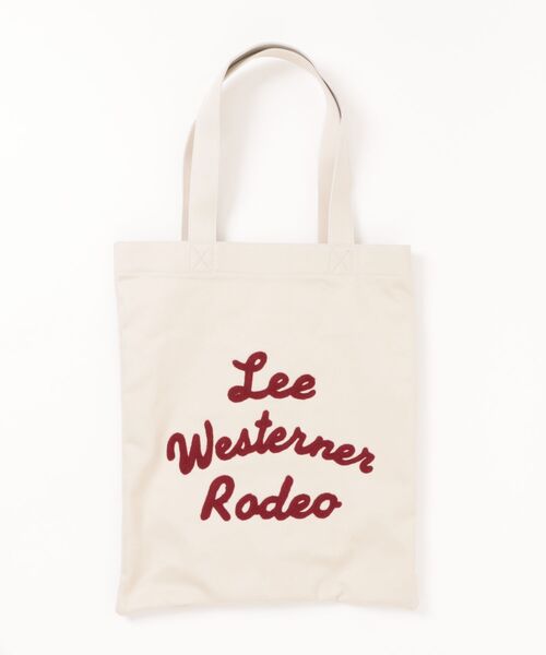Lee（リー）の「Lee/リー EMBROIDARY BAG/刺繍バッグ（トートバッグ・メンズ・ノンウォッシュ/ブラック/アイボリー・FREE）」の2枚目の写真