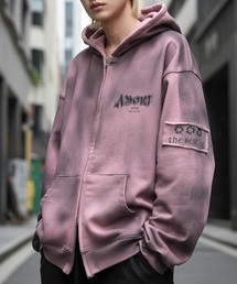 ARULE（アルール）の「A'GEM/9 × .kom 『ARULE/アルール』Circle Graphic Washed Double Zip Hoodie /サークルグラフィック加工ダブルジップパーカー（パーカー）」