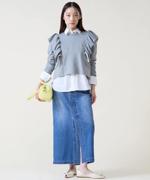 Tiara（ティアラ）の「フリルスウェット（Tシャツ/カットソー・レディース・ホワイト/杢グレー・FREE）」の7枚目の写真