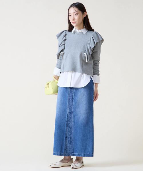 Tiara（ティアラ）の「フリルスウェット（Tシャツ/カットソー・レディース・ホワイト/杢グレー・FREE）」の8枚目の写真