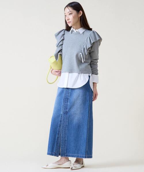 Tiara（ティアラ）の「フリルスウェット（Tシャツ/カットソー・レディース・ホワイト/杢グレー・FREE）」の9枚目の写真