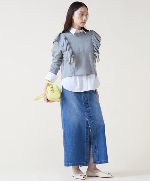 Tiara（ティアラ）の「フリルスウェット（Tシャツ/カットソー・レディース・ホワイト/杢グレー・FREE）」の10枚目の写真