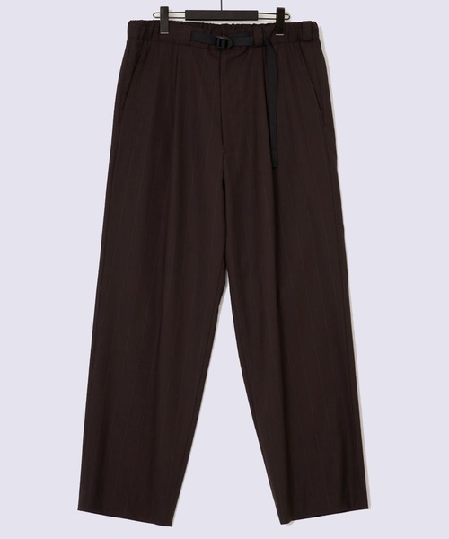 UJOH（ウジョー）の「【UJOH HOMME/ウジョー】Tape-Belt 1 Tuck PNT / 2/72 ｳｰﾙﾄﾛﾋﾟﾝｽﾄﾗｲﾌﾟ / M732-P58-102（スラックス・メンズ・ブラウン/グレー・5/4）」の3枚目の写真