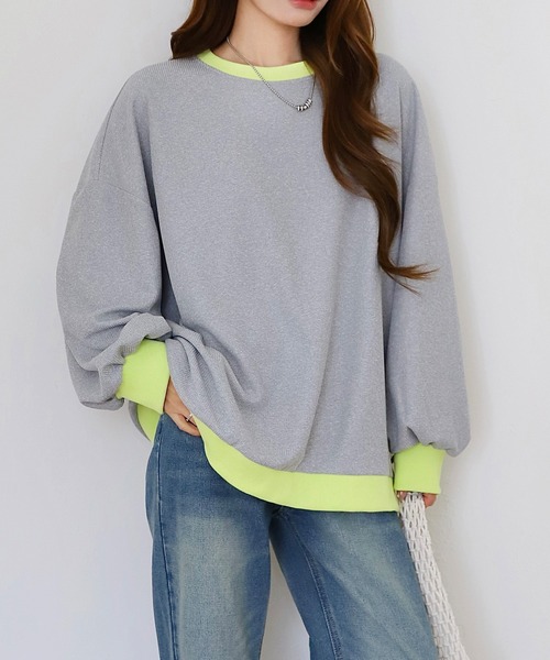 by LEGNA(バイレグナ)の「ドロップショルダーカットソー(Tシャツ/カットソー・レディース・グレイッシュベージュ/ブラック/ベビーピンク/グレー/グレー系/パープル/ホワイト・FREE)」の4枚目の写真