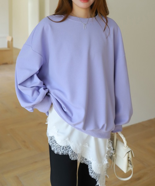 by LEGNA(バイレグナ)の「ドロップショルダーカットソー(Tシャツ/カットソー・レディース・グレイッシュベージュ/ブラック/ベビーピンク/グレー/グレー系/パープル/ホワイト・FREE)」の6枚目の写真