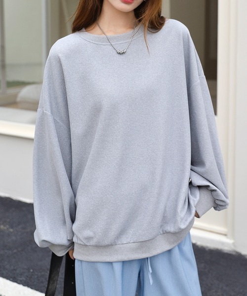 by LEGNA(バイレグナ)の「ドロップショルダーカットソー(Tシャツ/カットソー・レディース・グレイッシュベージュ/ブラック/ベビーピンク/グレー/グレー系/パープル/ホワイト・FREE)」の3枚目の写真