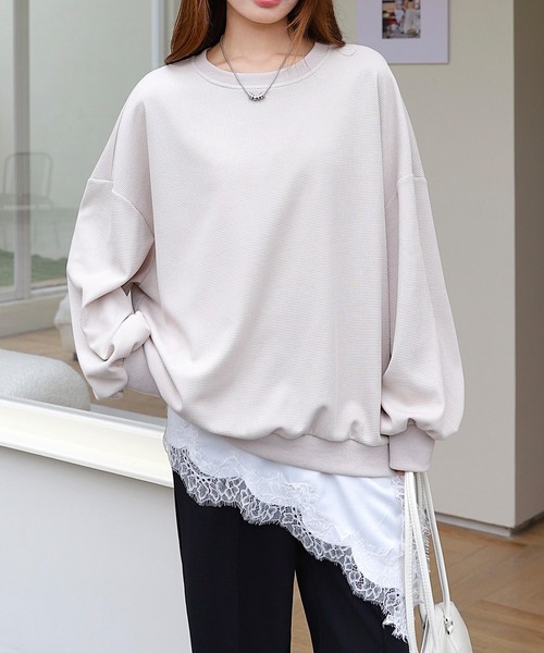 by LEGNA(バイレグナ)の「ドロップショルダーカットソー(Tシャツ/カットソー・レディース・グレイッシュベージュ/ブラック/ベビーピンク/グレー/グレー系/パープル/ホワイト・FREE)」の5枚目の写真