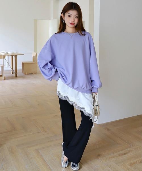 by LEGNA(バイレグナ)の「ドロップショルダーカットソー(Tシャツ/カットソー・レディース・グレイッシュベージュ/ブラック/ベビーピンク/グレー/グレー系/パープル/ホワイト・FREE)」の19枚目の写真
