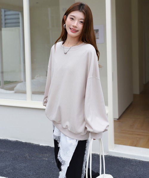 by LEGNA(バイレグナ)の「ドロップショルダーカットソー(Tシャツ/カットソー・レディース・グレイッシュベージュ/ブラック/ベビーピンク/グレー/グレー系/パープル/ホワイト・FREE)」の20枚目の写真