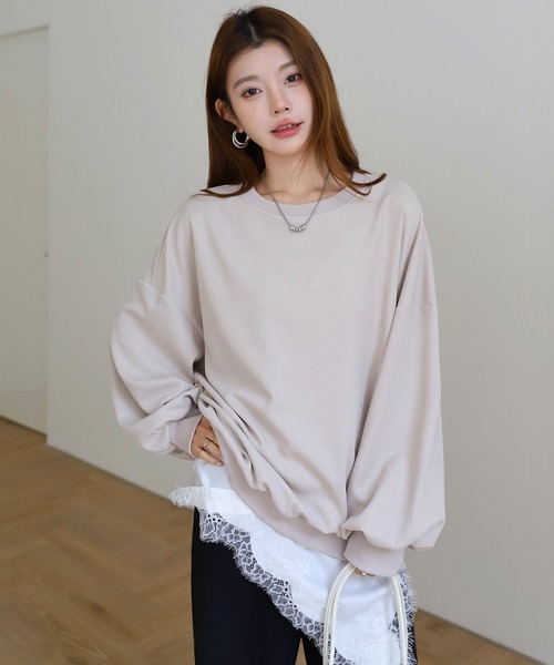 by LEGNA(バイレグナ)の「ドロップショルダーカットソー(Tシャツ/カットソー・レディース・グレイッシュベージュ/ブラック/ベビーピンク/グレー/グレー系/パープル/ホワイト・FREE)」の22枚目の写真